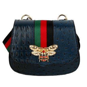 Beautiful Ostrich Croc Queen Bee Stripe Sa…